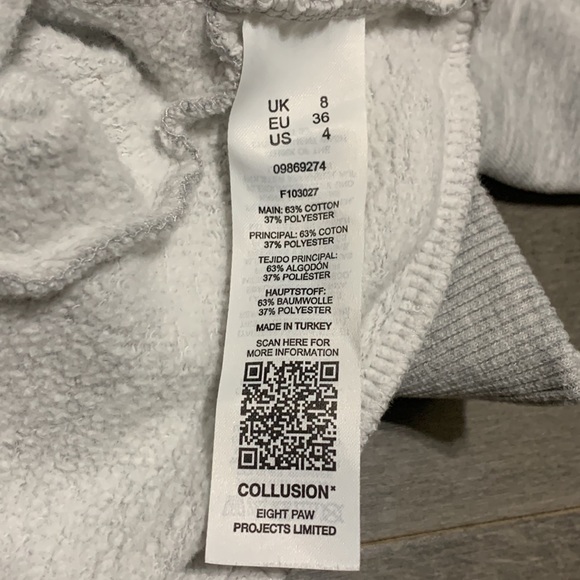 Collusion Spliced Logo Cropped Sweatshirt - Grey - 4 - Picture 8 of 9